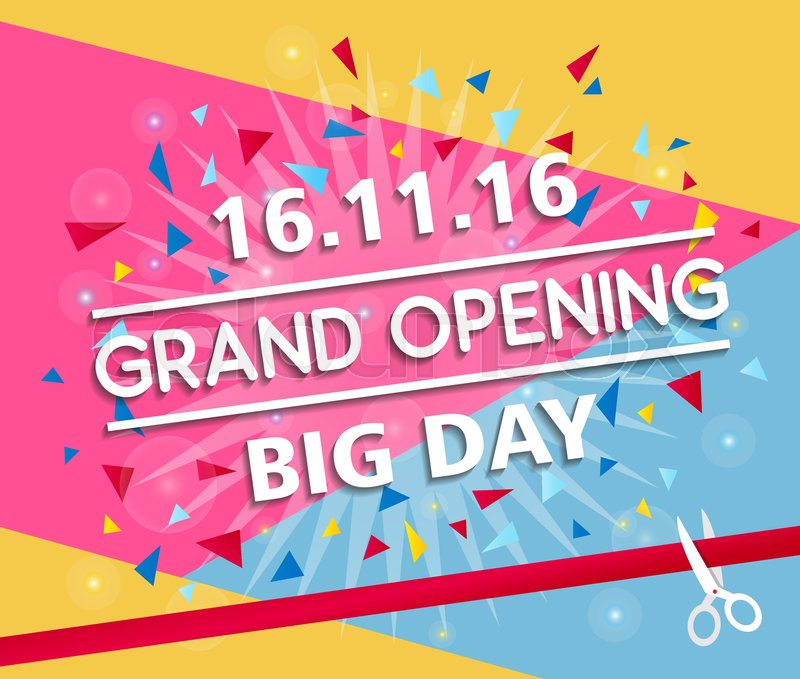 grand opening celebration banner design vector illustration stock