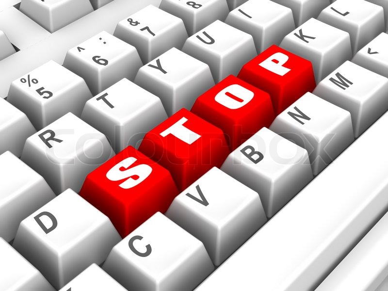 Keyboard Stop 3d Stock Image Colourbox