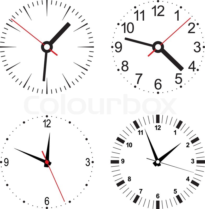 Set Vektor-Illustration der Uhr. | Stock-Vektor | Colourbox