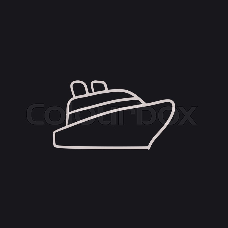 Cruise ship vector sketch icon | Stock vector | Colourbox