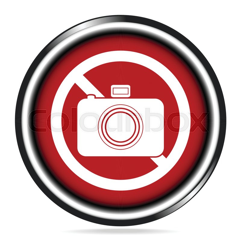 No photo camera icon on red button | Stock vector | Colourbox
