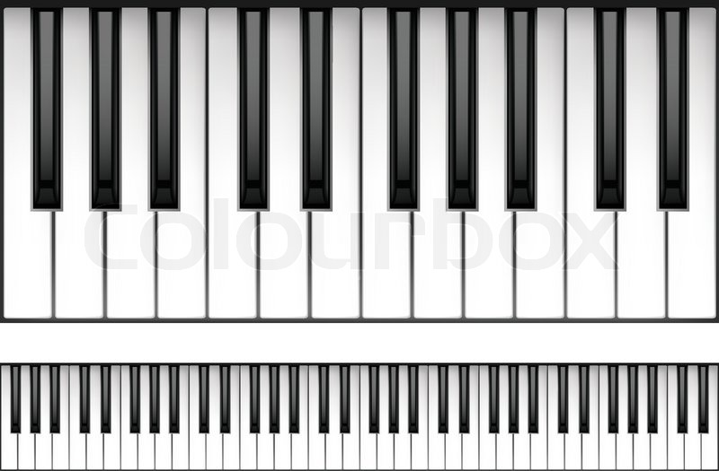 Piano Keyboard isolated on White Background. Vector ...