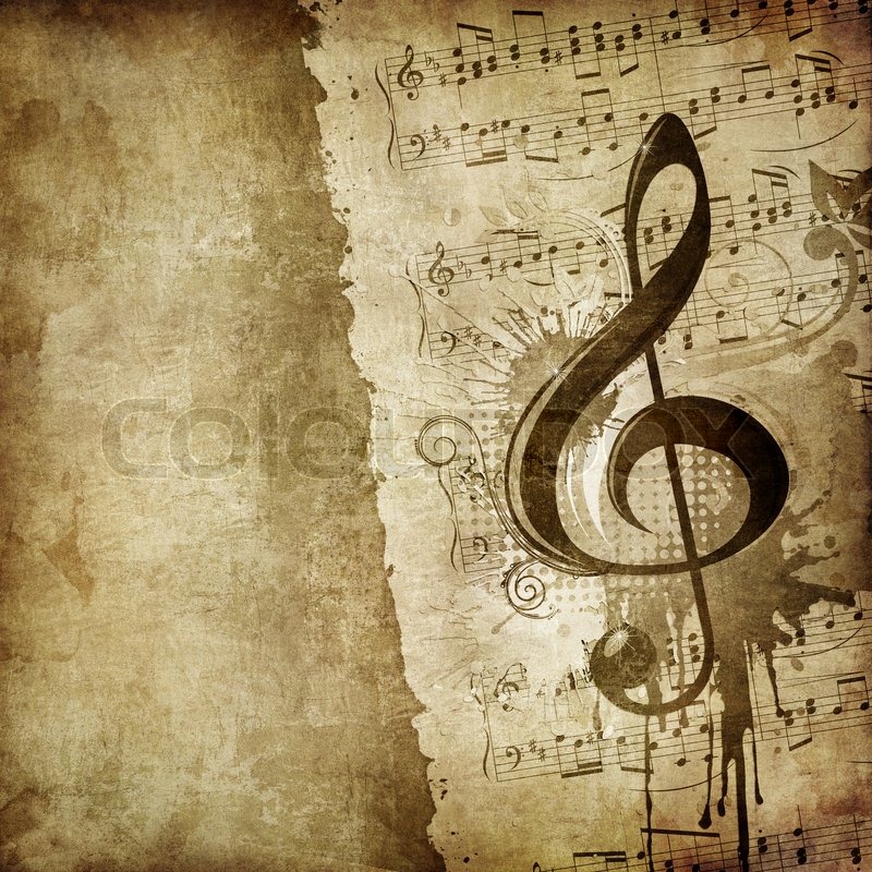 Old Paper. Retro Music Texture Background with Classic Violin. | Stock  image | Colourbox