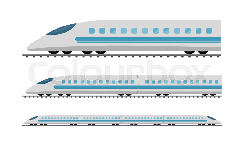 Set of subway trains isolated on | Stock vector | Colourbox