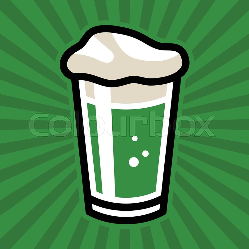 Irish Green Beer Pint Glass graphic Stock vector Colourbox