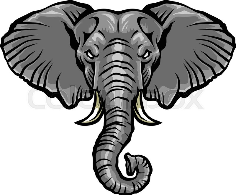 Elephant Head Clipart Black And White