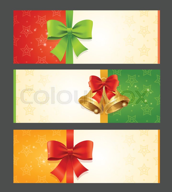 present card template set with golden stock vector christmas present card template
