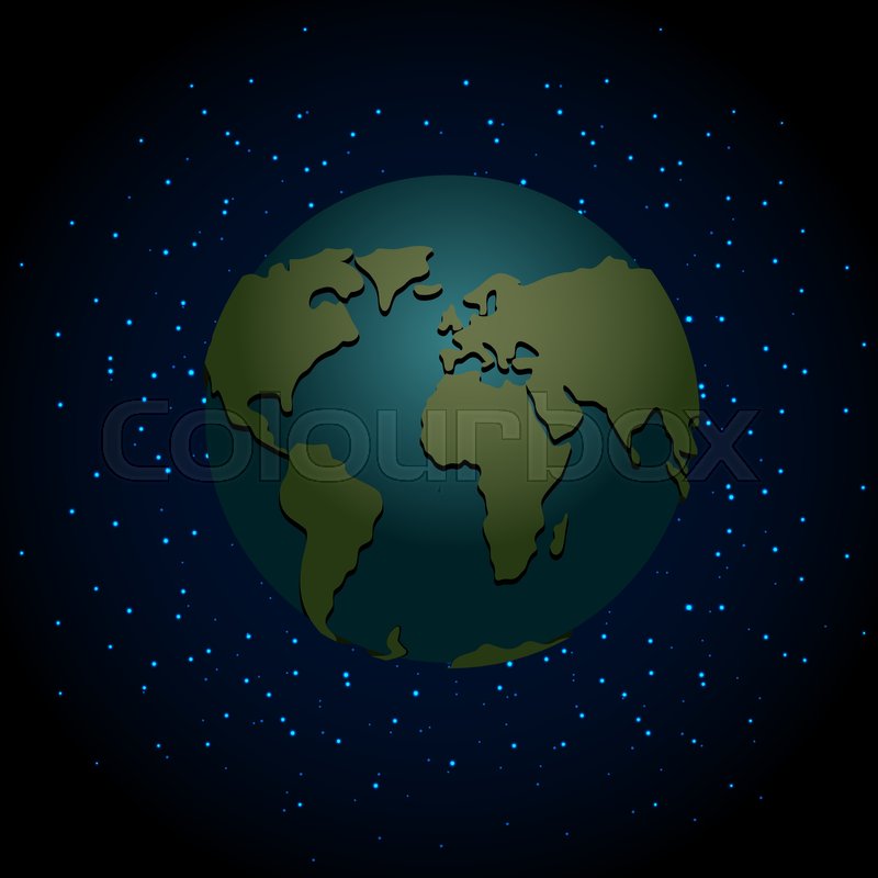 Earth Night Nighttime Planet In Stock Vector Colourbox