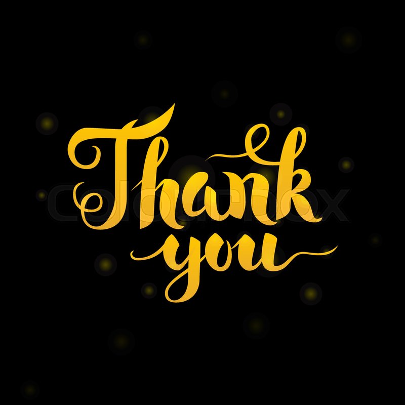 Thank You Gold Lettering over Black. | Stock vector | Colourbox