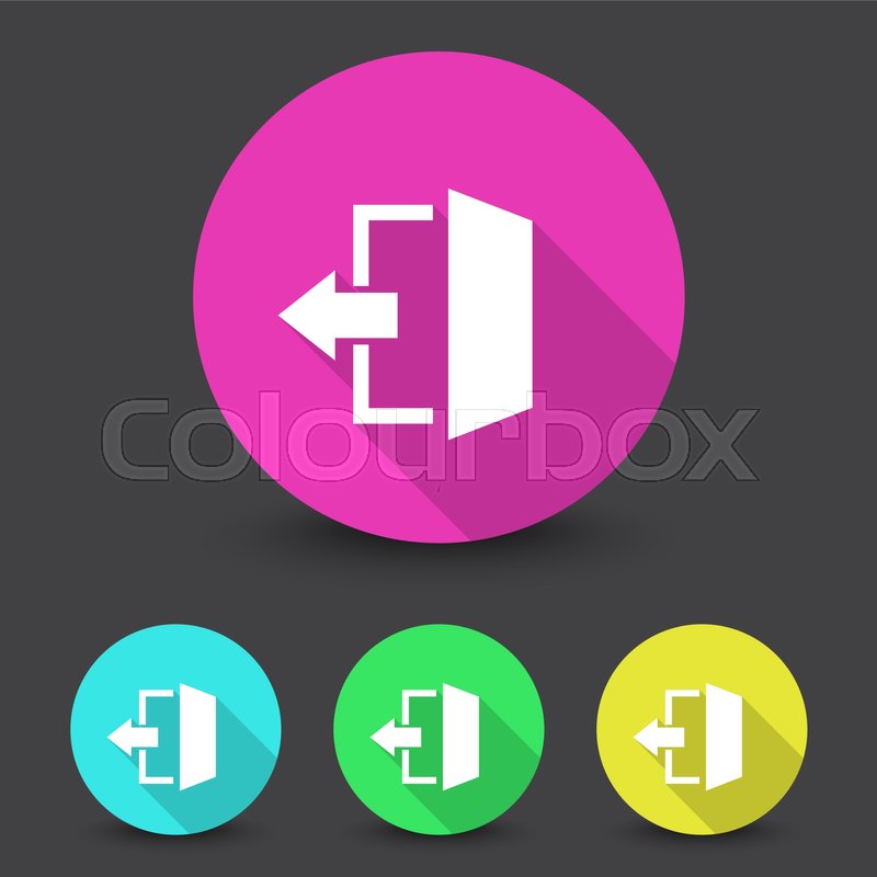 White Exit icon in different colors ... | Stock vector | Colourbox