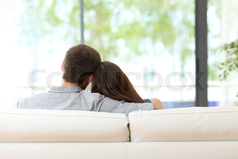 Couple Cuddling Sitting