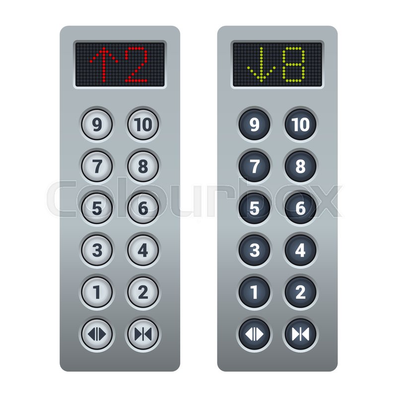 steel elevator buttons panel