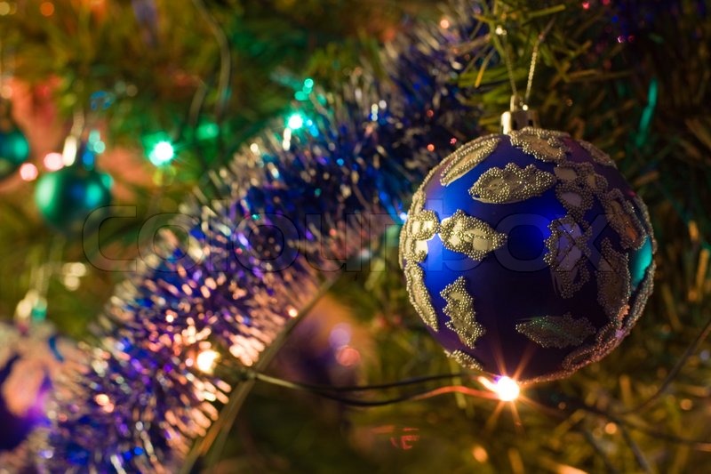 christmas tree decorations close up selective focus stock photo close up christmas tree