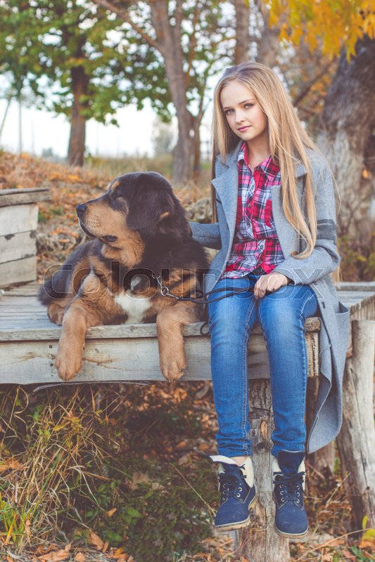 Pretty Teen Girl With Blonde Long Hair Stock Image Colourbox
