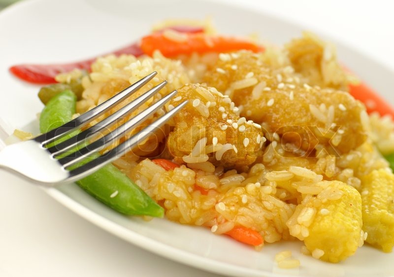White meat chicken with rice | Stock image | Colourbox