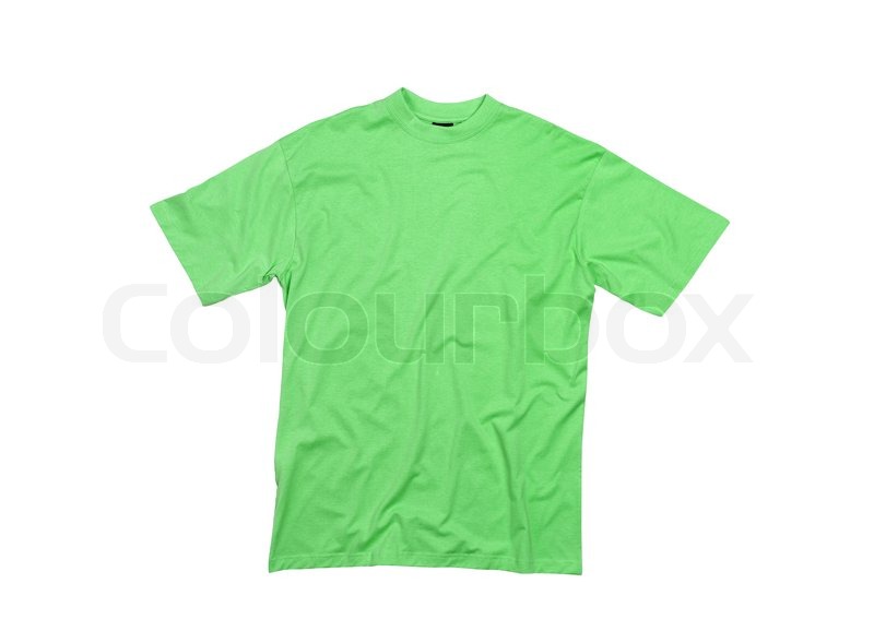 Green T-shirt isolated on a white background | Stock Photo | Colourbox