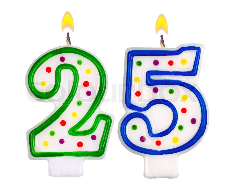 Birthday Candles Number Twenty Five Stock Image Colourbox