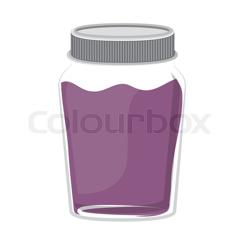 Silhouette jar of purple jam with lid Stock vector Colourbox