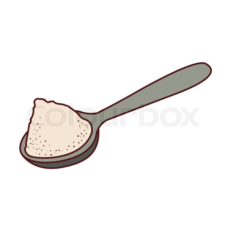 Spoon with sugar icon over white Stock vector Colourbox
