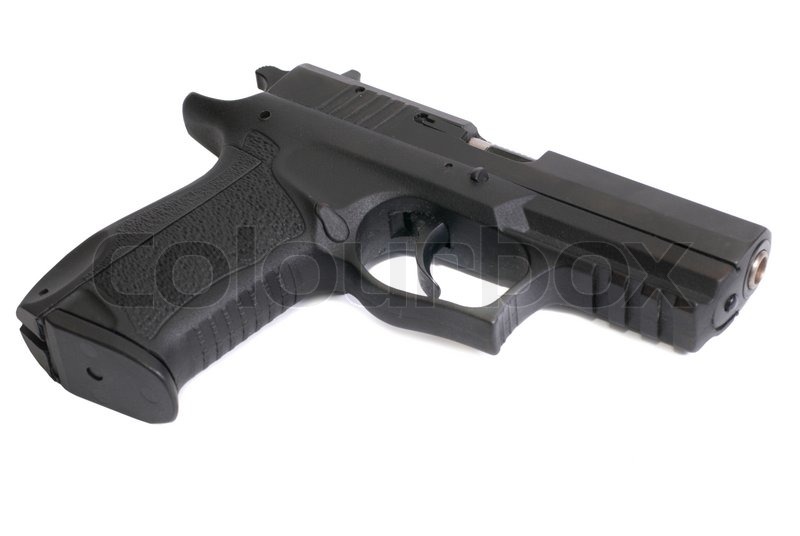 The black gun isolated on white | Stock image | Colourbox