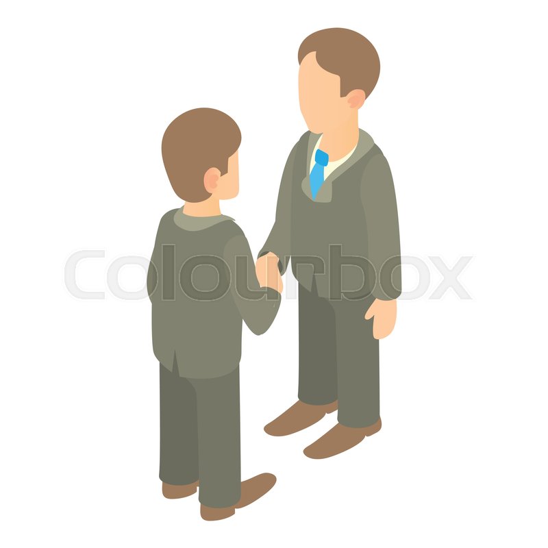 Two businessmen shaking hands icon. ... | Stock vector ...