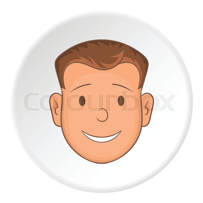 Male face icon. Cartoon illustration | Stock vector | Colourbox