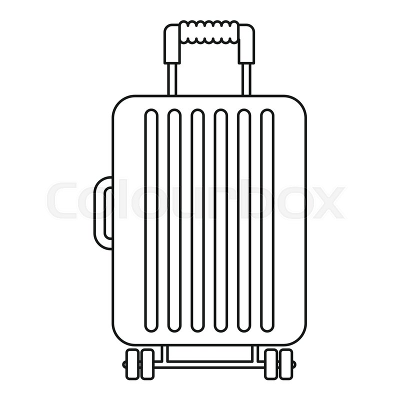Suitcase on wheels icon. Outline