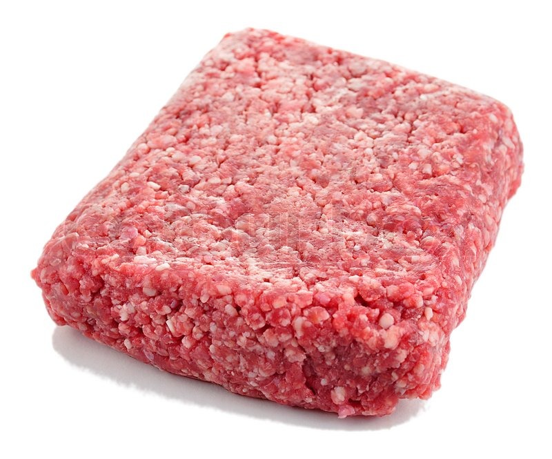 Ground meat on white background | Stock image | Colourbox