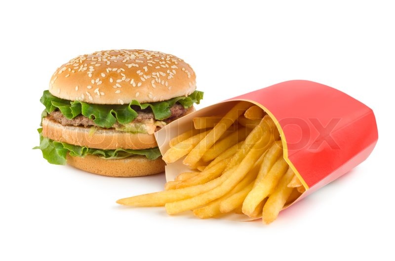 hamburger and french fries