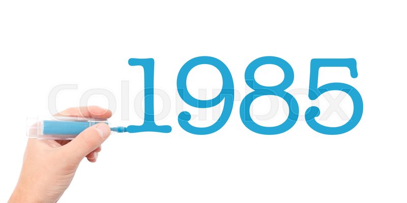 The year of 1985written with a marker | Stock image | Colourbox