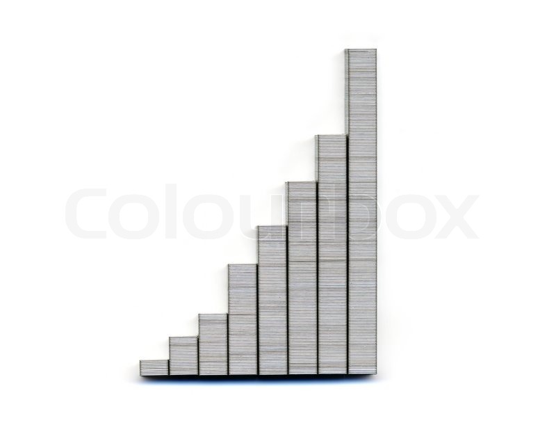 Bar of staples arranged on staples Stock image Colourbox