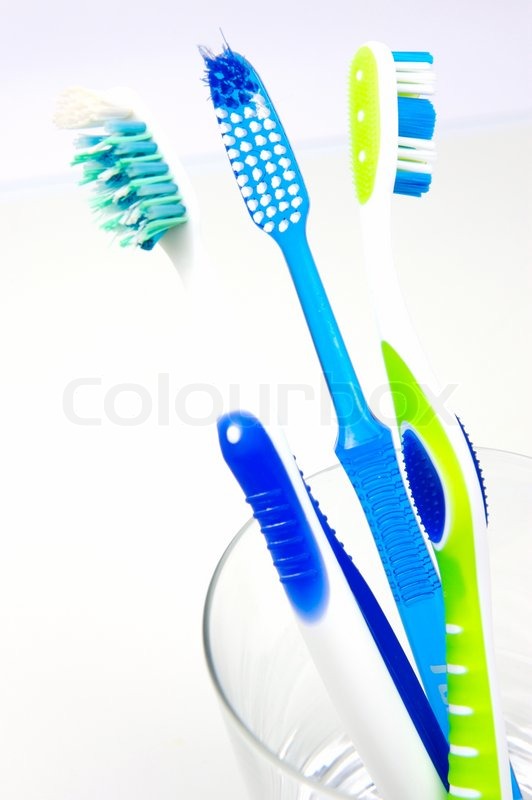 Dental hygiene products isolated Stock image Colourbox