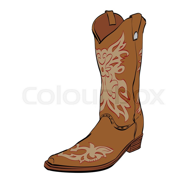 Leather cowboy boots, color vector | Stock vector | Colourbox