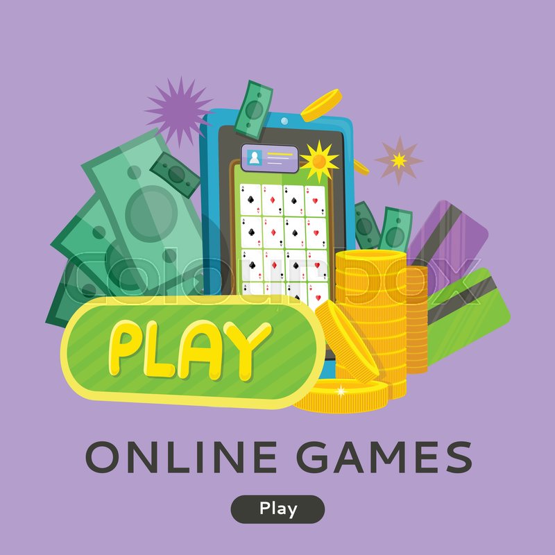 Online Games Web Banner Isolated On Stock Vector Colourbox