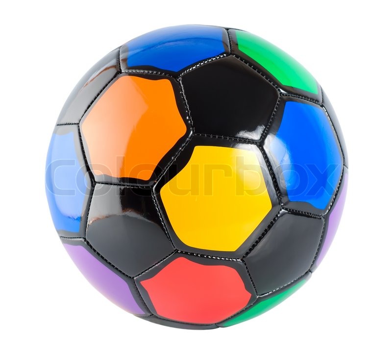 Multicolored soccer ball isolated on ... | Stock image | Colourbox