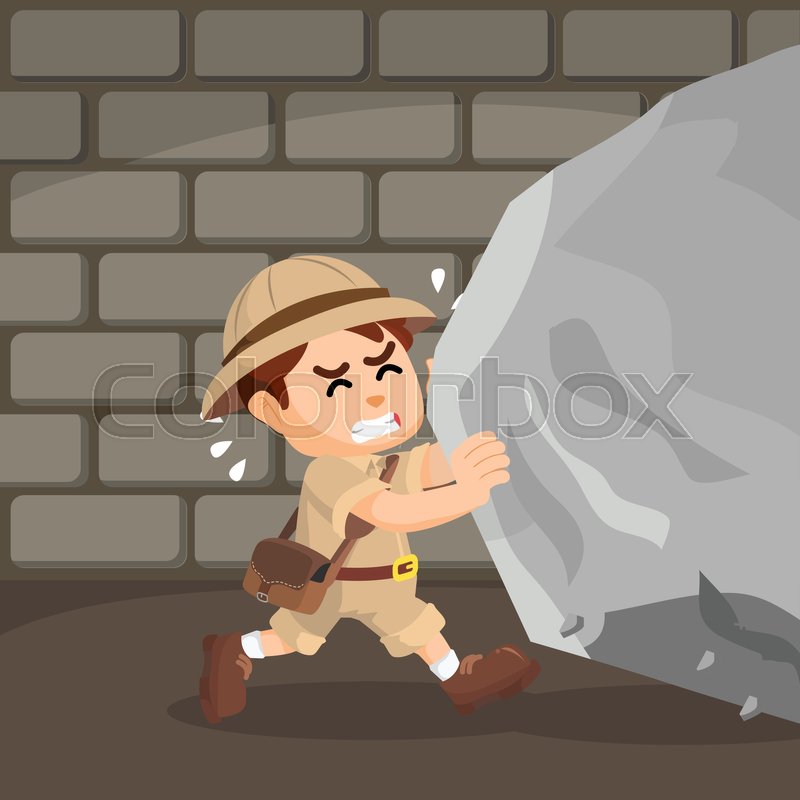 explorer pushing large rock | Stock vector | Colourbox explorer pushing large rock | Stock vector | Colourbox