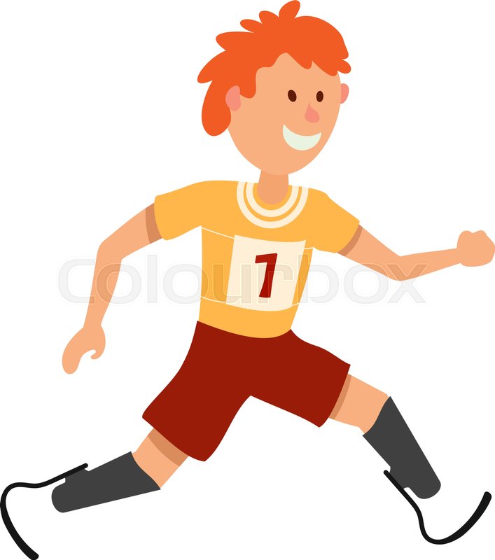 Little Boy On Prostheses Young Runner Stock Vector Colourbox