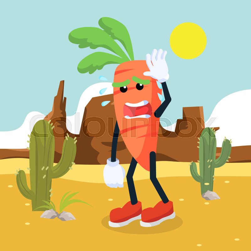 Carrot man tired illustration design Stock vector Colourbox