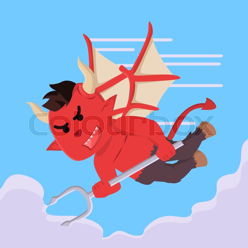 Devil flying illustration design | Stock vector | Colourbox