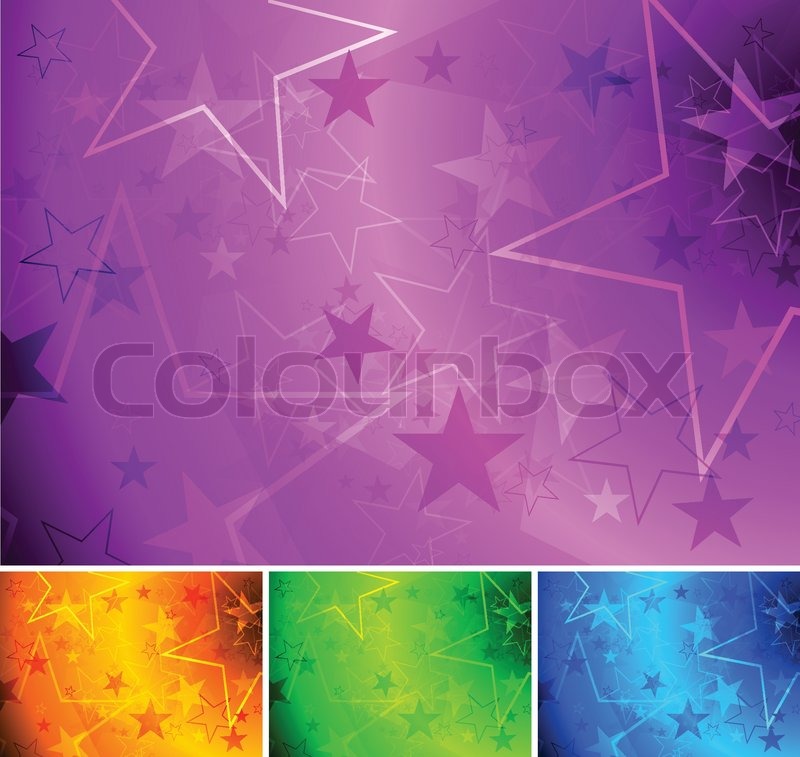 Set of bright star backgrounds - eps | Stock vector | Colourbox