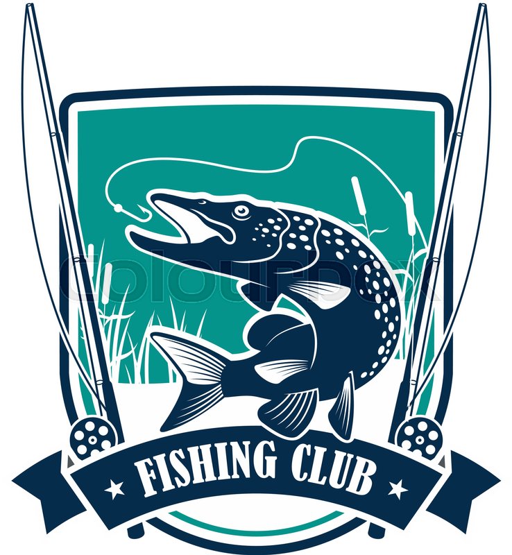 Fishing Club Symbol On Heraldic Stock Vector Colourbox