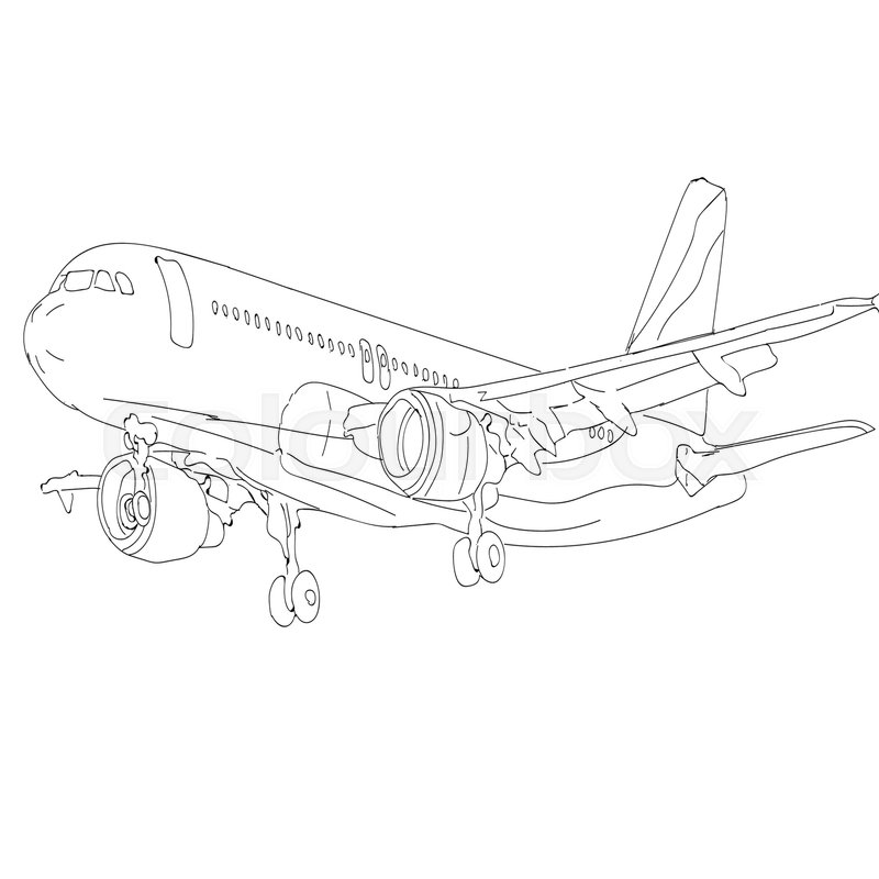 Airplane sketch | Stock Photo | Colourbox
