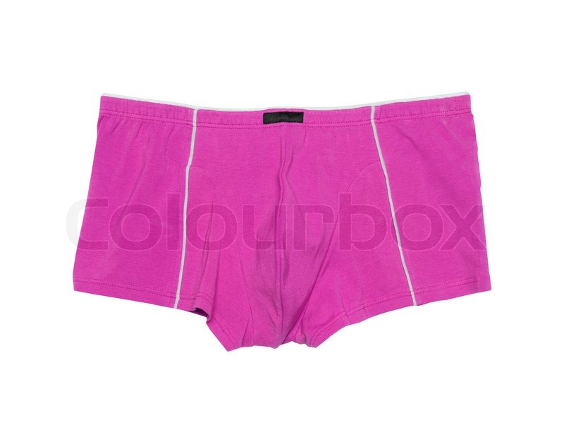 Pink men's boxer briefs isolated on a Stock image Colourbox