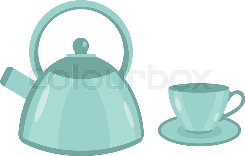 Teapot and cup icon vector flat style. Stock vector Colourbox