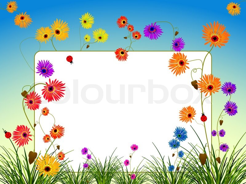 Empty Billboard With Flowers And Grass Abstract Art Illustration Empty Billboard With Flowers And Grass Abstract Art Illustration