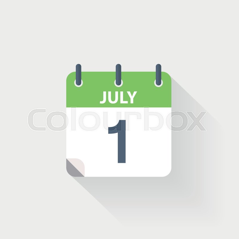 1 july calendar icon on grey | Stock vector | Colourbox