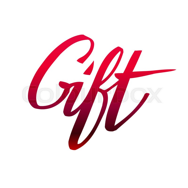 Gift lettering, red text on white Stock vector Colourbox