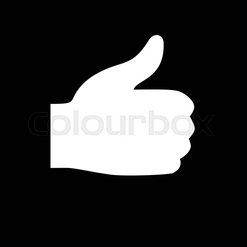 Like, icon on black square. Vector | Stock vector | Colourbox