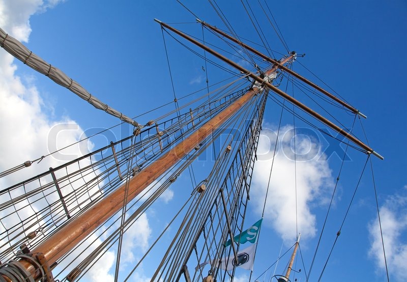 Upwards view of the old ship's masts | Stock image | Colourbox