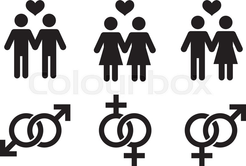 Same Sex Couples Flat Icon Sign Same Stock Vector Colourbox